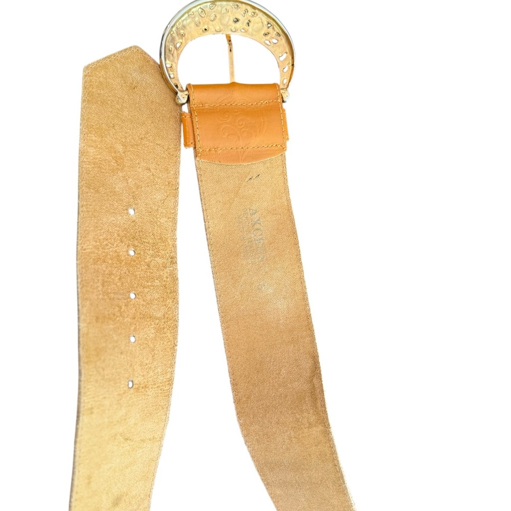 Statement belt by Axcess made in Italy genuine leather Western esque - Picture 5 of 9